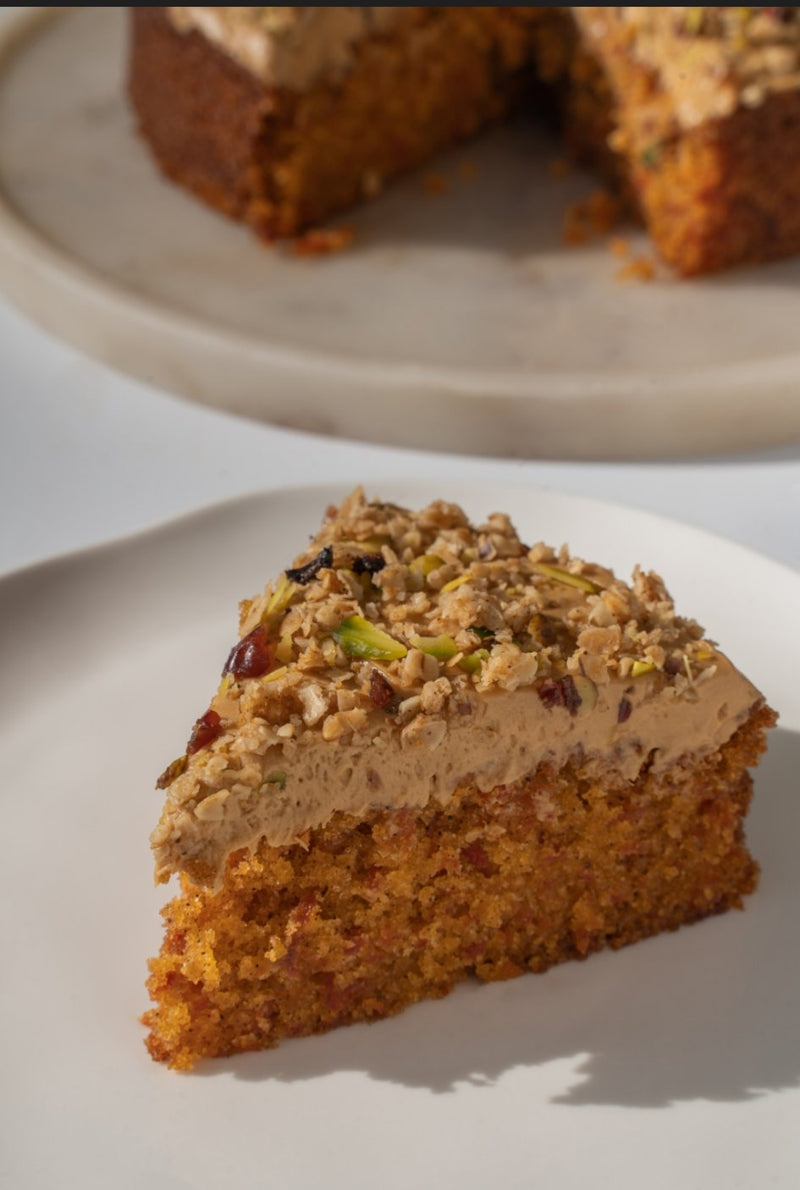Sprouted Whole Wheat & Jaggery Carrot cake